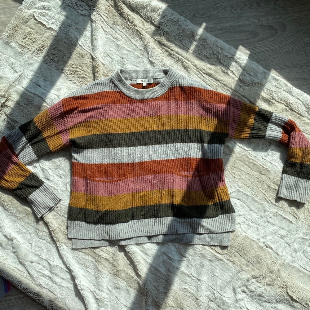 Madewell Multicolor Striped Sweater with pockets